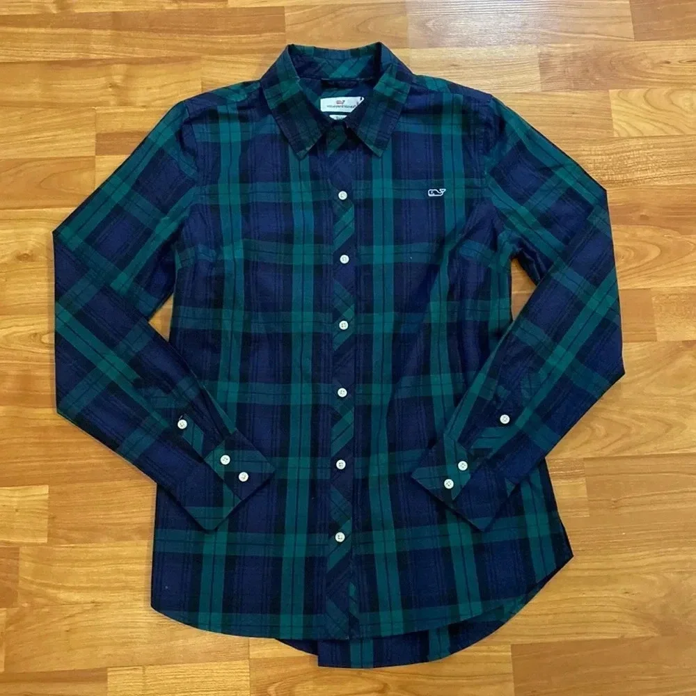 NWT Vineyard Vines Blackwatch Chilmark Classic Button Down in Jet Black - Picture 4 of 10